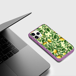 Чехол iPhone 11 Pro матовый Лимоны На Ветках, цвет: 3D-фиолетовый — фото 2