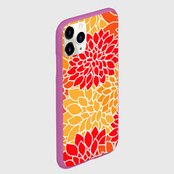 Чехол iPhone 11 Pro матовый Летний цветочный паттерн, цвет: 3D-фиолетовый — фото 2