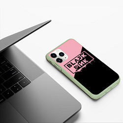 Чехол iPhone 11 Pro матовый BLACKPINK BIG LOGO, цвет: 3D-салатовый — фото 2