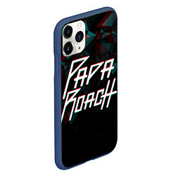 Чехол iPhone 11 Pro матовый Papa roach Glitch Big Logo, цвет: 3D-тёмно-синий — фото 2