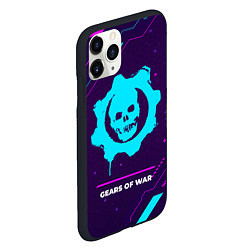 Чехол iPhone 11 Pro матовый Символ Gears of War в неоновых цветах на темном фо, цвет: 3D-черный — фото 2