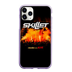 Чехол iPhone 11 Pro матовый Comatose Comes Alive - Skillet, цвет: 3D-светло-сиреневый
