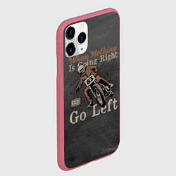 Чехол iPhone 11 Pro матовый Гонщик - байкер 83 номер, цвет: 3D-малиновый — фото 2