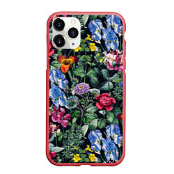 Чехол iPhone 11 Pro матовый Цветы Старый Сад, цвет: 3D-красный