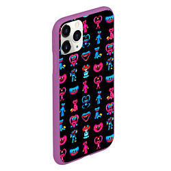 Чехол iPhone 11 Pro матовый POPPY PLAYTIME HAGGY WAGGY AND KISSY MISSY PATTERN, цвет: 3D-фиолетовый — фото 2