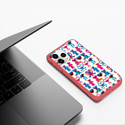 Чехол iPhone 11 Pro матовый POPPY PLAYTIME HAGGY WAGGY AND KISSY MISSY PATTERN, цвет: 3D-красный — фото 2