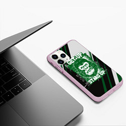 Чехол iPhone 11 Pro матовый Голова злой гориллы, цвет: 3D-розовый — фото 2