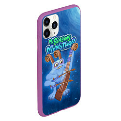 Чехол iPhone 11 Pro матовый My singing monsters СМЫЧОРОГ Bowgart, цвет: 3D-фиолетовый — фото 2