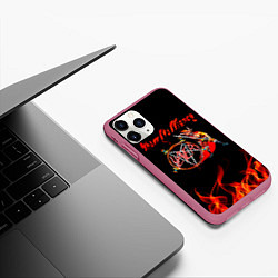 Чехол iPhone 11 Pro матовый Show No Mercy - Slayer, цвет: 3D-малиновый — фото 2