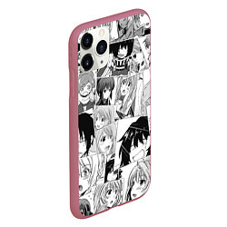 Чехол iPhone 11 Pro матовый Log Horizon pattern, цвет: 3D-малиновый — фото 2