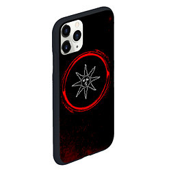 Чехол iPhone 11 Pro матовый Символ Dark Souls и краска вокруг на темном фоне, цвет: 3D-черный — фото 2