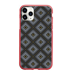 Чехол iPhone 11 Pro матовый Abstract Квадраты геометрия, цвет: 3D-красный