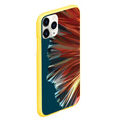 Чехол iPhone 11 Pro матовый Полигональные линии, цвет: 3D-желтый — фото 2