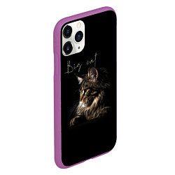 Чехол iPhone 11 Pro матовый Big cat Maine Coon, цвет: 3D-фиолетовый — фото 2