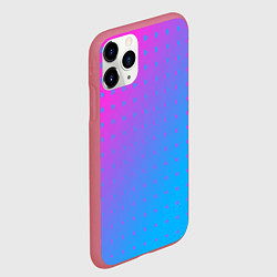 Чехол iPhone 11 Pro матовый Закат и капли, диагональный градиент с сеткой дотс, цвет: 3D-малиновый — фото 2