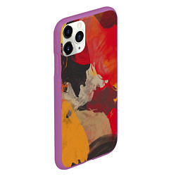 Чехол iPhone 11 Pro матовый Мазки Акварелью, цвет: 3D-фиолетовый — фото 2