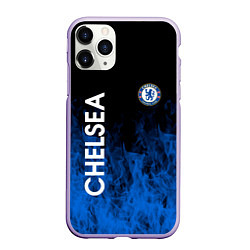 Чехол iPhone 11 Pro матовый Chelsea пламя, цвет: 3D-светло-сиреневый