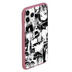 Чехол iPhone 11 Pro матовый Komi san pattern, цвет: 3D-малиновый — фото 2