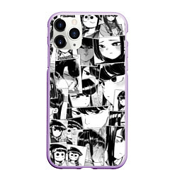 Чехол iPhone 11 Pro матовый Komi san pattern, цвет: 3D-сиреневый