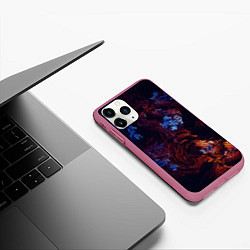 Чехол iPhone 11 Pro матовый Синие и Красные Коралловые Рифы, цвет: 3D-малиновый — фото 2