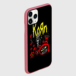 Чехол iPhone 11 Pro матовый KoЯn - Korn, цвет: 3D-малиновый — фото 2