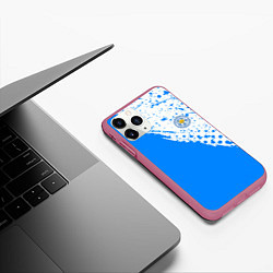 Чехол iPhone 11 Pro матовый Leicester city Лестер Сити, цвет: 3D-малиновый — фото 2