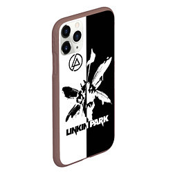Чехол iPhone 11 Pro матовый Linkin Park логотип черно-белый, цвет: 3D-коричневый — фото 2