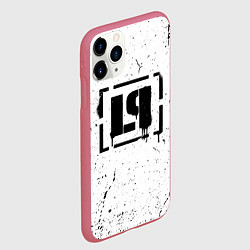 Чехол iPhone 11 Pro матовый Linkin Park брызги краски, цвет: 3D-малиновый — фото 2
