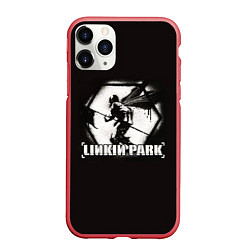 Чехол iPhone 11 Pro матовый Linkin Park рисунок баллончиком, цвет: 3D-красный