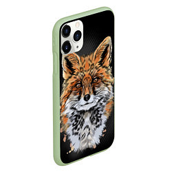 Чехол iPhone 11 Pro матовый Красивая лисица, цвет: 3D-салатовый — фото 2