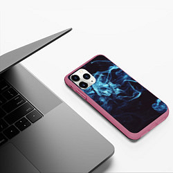Чехол iPhone 11 Pro матовый Неоновые пары дыма - Синий, цвет: 3D-малиновый — фото 2