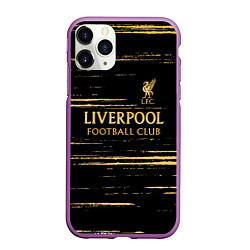 Чехол iPhone 11 Pro матовый Liverpool в золотом цвете, цвет: 3D-фиолетовый