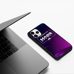 Чехол iPhone 11 Pro матовый Mass Effect Gaming Champion: рамка с лого и джойст, цвет: 3D-черный — фото 2