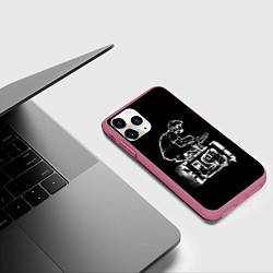 Чехол iPhone 11 Pro матовый Linkin Park граффити, цвет: 3D-малиновый — фото 2
