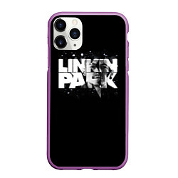 Чехол iPhone 11 Pro матовый Linkin Park логотип с фото, цвет: 3D-фиолетовый