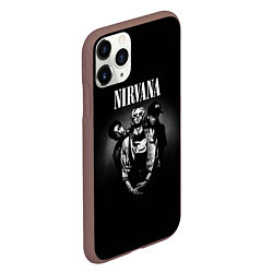 Чехол iPhone 11 Pro матовый Nirvana рок-группа, цвет: 3D-коричневый — фото 2