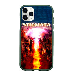 Чехол iPhone 11 Pro матовый Stigmata альбом, цвет: 3D-темно-зеленый