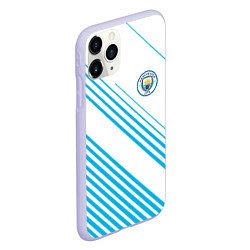 Чехол iPhone 11 Pro матовый Манчестер сити голубые полоски, цвет: 3D-светло-сиреневый — фото 2