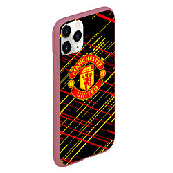 Чехол iPhone 11 Pro матовый Манчестер юнайтед manchester united, цвет: 3D-малиновый — фото 2