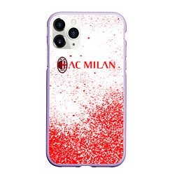 Чехол iPhone 11 Pro матовый Ac milan красные брызги, цвет: 3D-светло-сиреневый