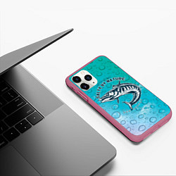 Чехол iPhone 11 Pro матовый Рыбалка New Jersey, цвет: 3D-малиновый — фото 2