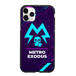 Чехол iPhone 11 Pro матовый Символ Metro Exodus в неоновых цветах на темном фо, цвет: 3D-черный