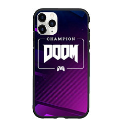 Чехол iPhone 11 Pro матовый Doom Gaming Champion: рамка с лого и джойстиком на