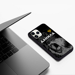 Чехол iPhone 11 Pro матовый Данила Россия Медведь, цвет: 3D-черный — фото 2