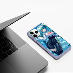 Чехол iPhone 11 Pro матовый Miku Hatsune racing suit, цвет: 3D-светло-сиреневый — фото 2