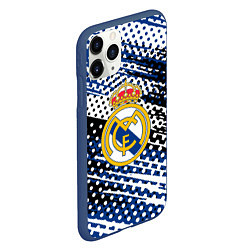 Чехол iPhone 11 Pro матовый Real madrid Реал Мадрид краски, цвет: 3D-тёмно-синий — фото 2