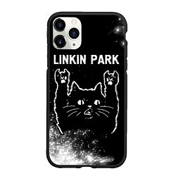 Чехол iPhone 11 Pro матовый Группа Linkin Park и Рок Кот, цвет: 3D-черный