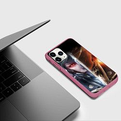 Чехол iPhone 11 Pro матовый METAL GEAR RISING САМУРАЙ, цвет: 3D-малиновый — фото 2