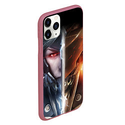 Чехол iPhone 11 Pro матовый METAL GEAR RISING САМУРАЙ, цвет: 3D-малиновый — фото 2