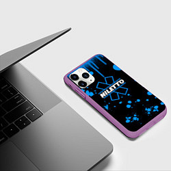 Чехол iPhone 11 Pro матовый Нилето niletto потёки и капли краски, цвет: 3D-фиолетовый — фото 2